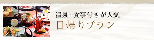 温泉+食事付きが人気日帰りプラン