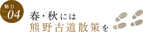 【魅力04】春・秋には熊野古道散策を